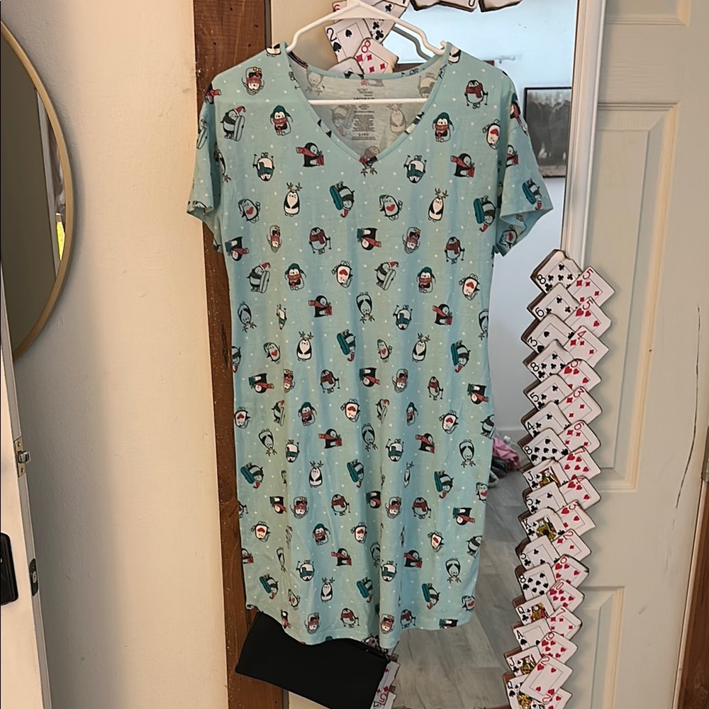 Cute Penguin Print Nightgown
